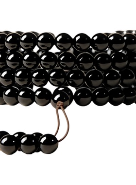 黑曜石手串官方旗舰店108颗佛珠