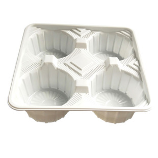 加厚一次性奶茶2346杯托白色塑料四杯托外卖2杯托两杯饮料咖啡托