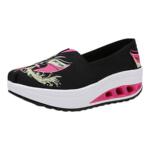 春季老北京布鞋女帆布摇摇鞋女厚底蕾丝镂空网面休闲鞋一脚蹬懒人