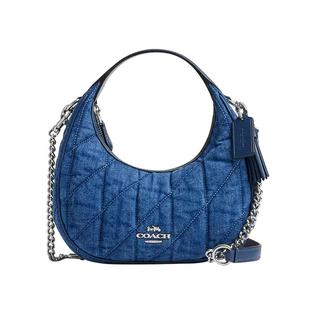 【国内现货】COACH/蔻驰Carmen菱格月牙包牛仔布单肩斜挎手提包女