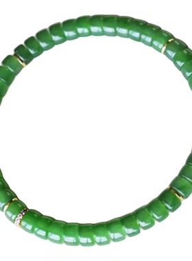 新中式国潮风天然和田玉碧玉手串