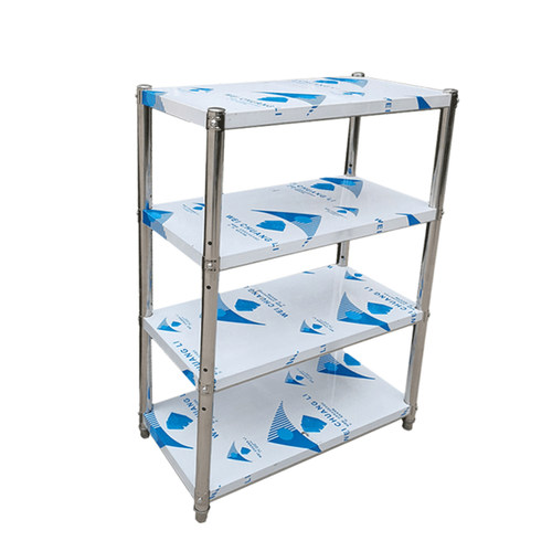 厨房多层落地式免打孔家用不锈钢微波炉烤箱收纳架加厚四层置物架