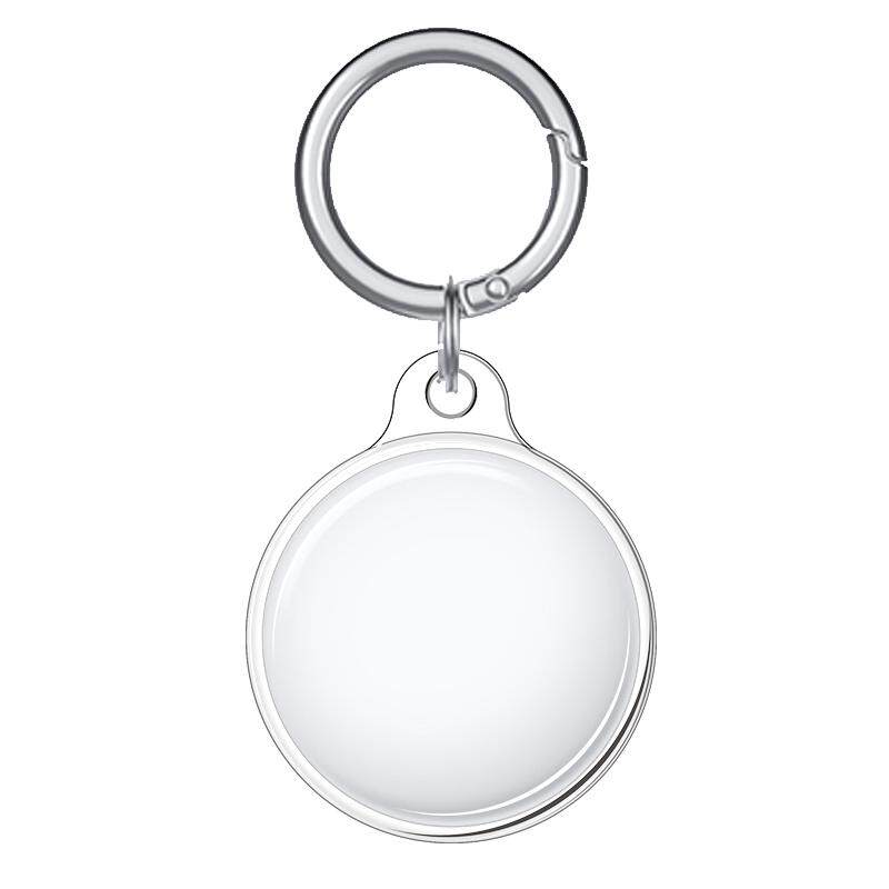 适用苹果定位器全包Airtag1/2保护套钥匙扣airtag宠物项圈透明硅胶防丢器定制公司年会logo挂件diy挂件