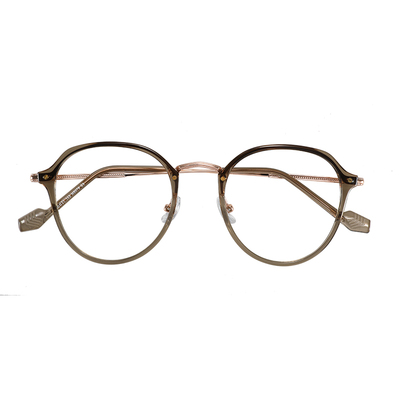 冷茶色方圆脸素颜显白近视眼镜女