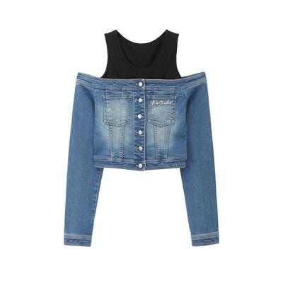 REVAN芮范设计师款辣妹工字背心牛仔上衣RM10801068