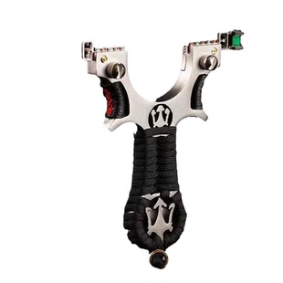 弹弓高精度枪式斑鸠王子金属远距离户外加厚扁皮筋组单工红外激光