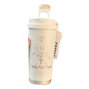 铃兰保温杯2025新款女高颜值轻奢双饮咖啡316不锈钢大容量水杯子