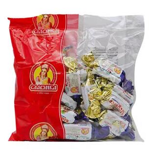 俄罗斯进口斯拉夫牌糖果葡萄干巧克力夹心牛轧糖喜糖年货甜食袋装