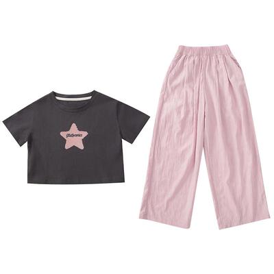 女童阔腿裤套装夏季两件套
