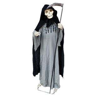 死神镰刀站立鬼万圣节道具用品鬼屋门店装饰摆件声控电动感应大鬼