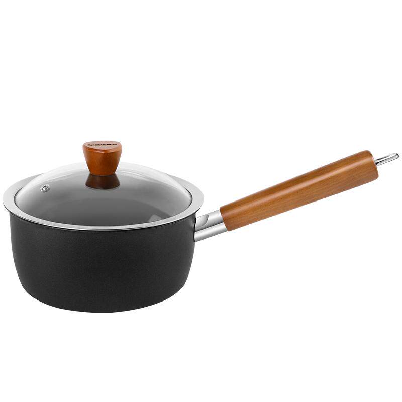 美珑美利 黑晶铁锅小奶锅婴儿辅食锅一人食泡面锅电磁炉燃气通用