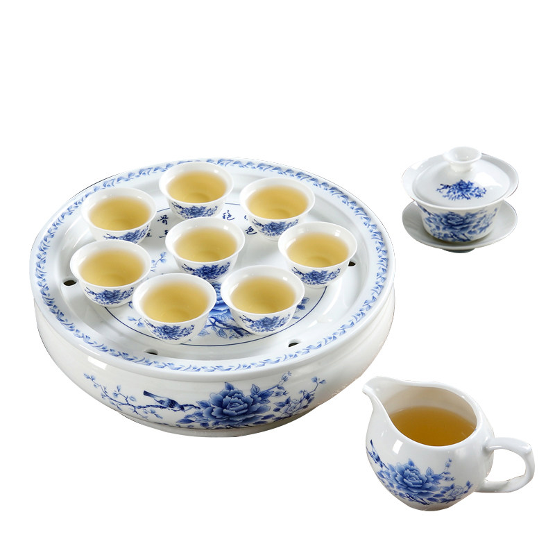 茶具套装景德镇现代整套陶瓷功夫茶具家用茶杯茶壶青花瓷茶盘套装