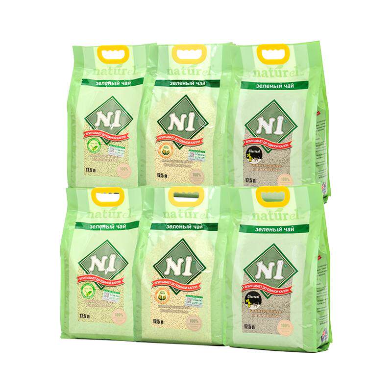 n1猫砂6包除臭无尘玉米绿茶