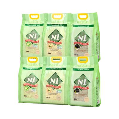 n1猫砂6包除臭无尘玉米绿茶