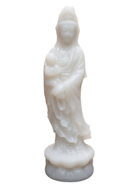 南海观世音摆件汉白玉送子神像