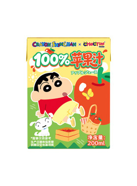 乔克蒂姆蜡笔小新100%纯果汁饮料清爽苹果葡萄香梨石榴便携盒装
