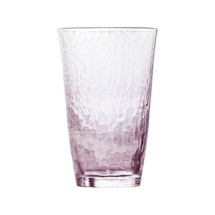 东洋佐佐木日本进口樱花粉玻璃杯手工锤纹杯子家用耐热女生杯