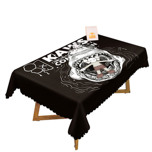 个性潮牌supreme防水桌布盖布黑白格子茶几布艺电脑ins风轻奢台布