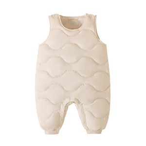 鹿小糖男女童羽绒裤2025冬季新款宝宝保暖三防暗扣可开裆背带裤子