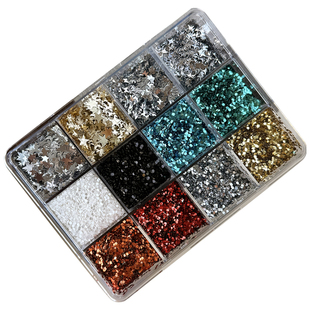 美甲饰品迷你波点彩色素材合集爆闪星星亮片大小混装贴片指甲装饰