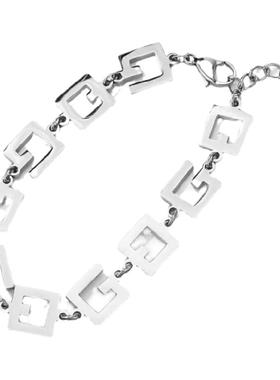 几何龙虾扣钛钢原创设计风手链