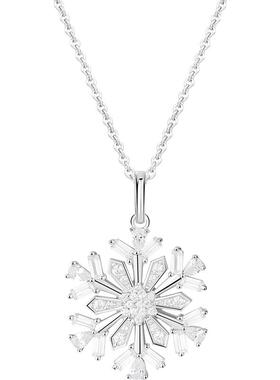 海盗船银饰漫舞雪花吊坠女锁骨链