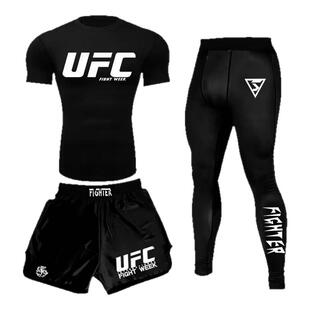 专业定制儿童成人款拳击格斗散打搏击套装速干泰拳训练紧身三件套