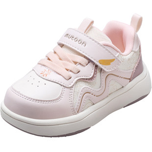 牧童儿童鞋子男童春秋新款女童皮面滑板鞋轻便减震国风祥云运动鞋