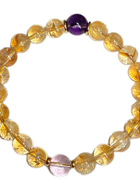 OkFineyard天然黄塔晶招财手串女小众设计紫水晶旺财手链轻奢高级