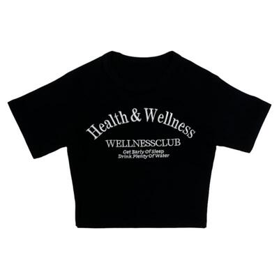 辣妹短款刺绣女短袖T恤