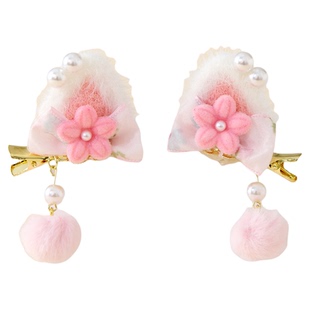 汉服女童冬款儿童古风仙气毛绒对夹女孩国风甜美可爱兔子头饰发饰