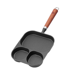 王源吉煎蛋锅早餐锅玉子烧煎锅鸡蛋汉堡铁锅三合一无涂层煎蛋神器