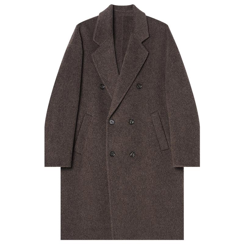 w2x2025冬季100%双面呢全羊毛呢大衣男中长款妮子休闲外套潮