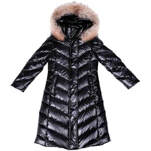 新款女孩中大童 儿童羽绒服女童长款过膝 加长加厚亲子羽绒服