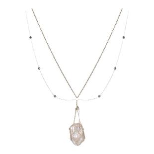 SOFT ROOM复古网兜编织花瓣天然巴洛克珍珠项链配饰银小众设计感