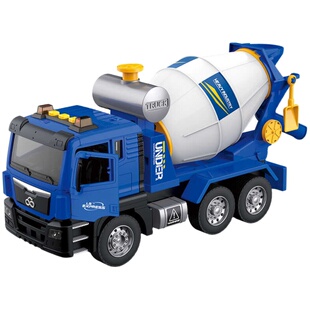 大号早教开门能出料的水泥搅拌车玩具惯性工程车
