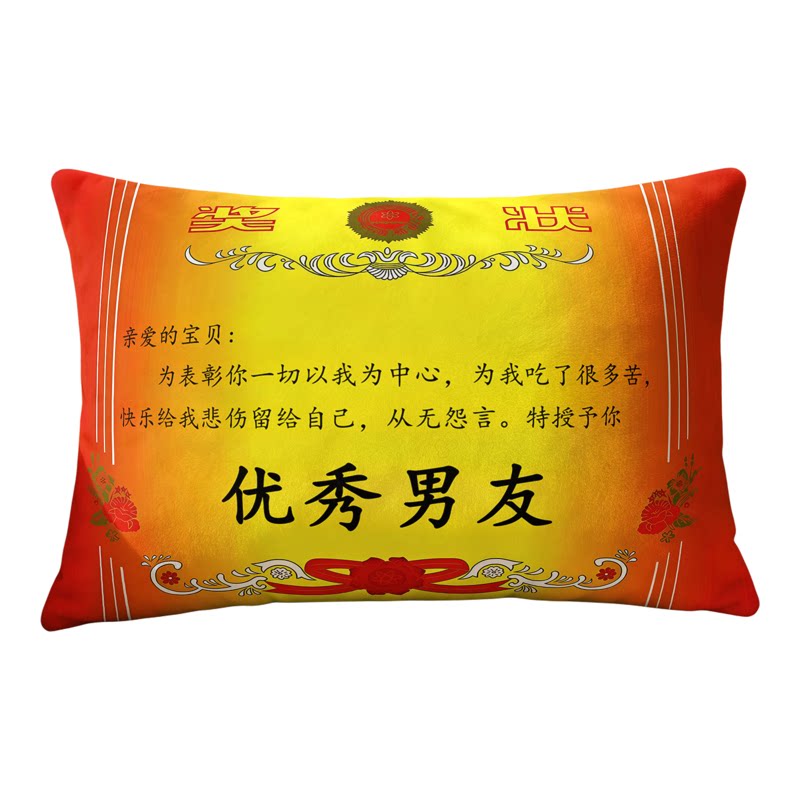 创意奖状抱枕送长辈送老师礼物定制靠枕可拆洗枕套靠垫双面靠背垫