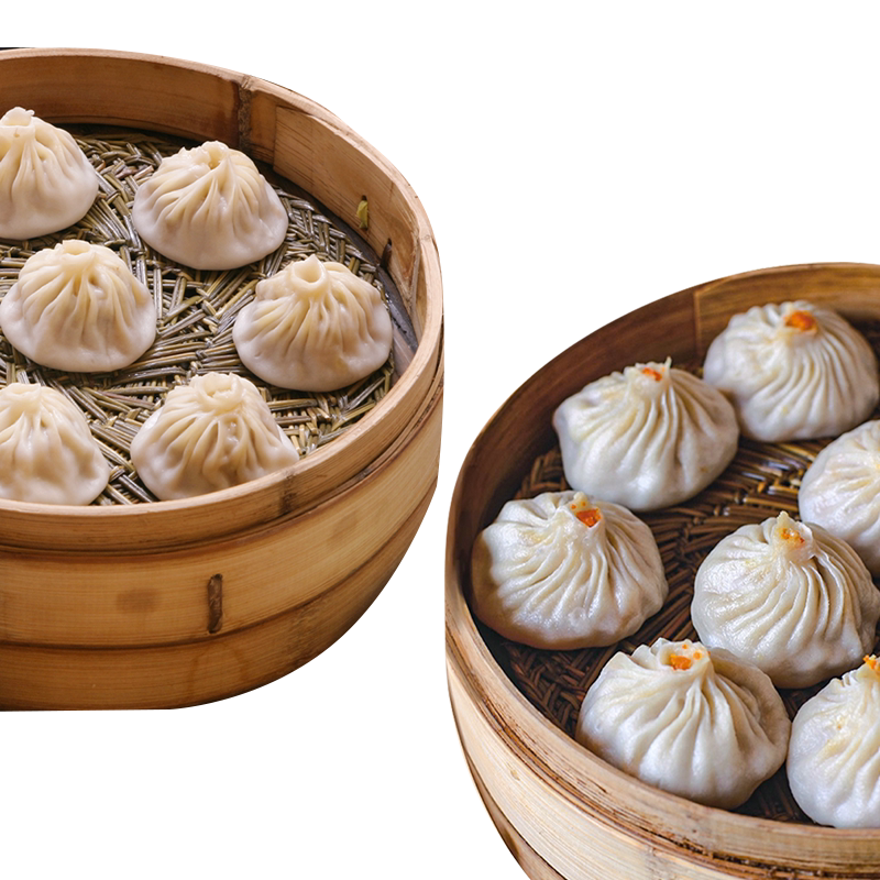 【共40只】双拼蟹粉+鲜肉款王兴记正宗无锡小笼包非遗手工灌汤包