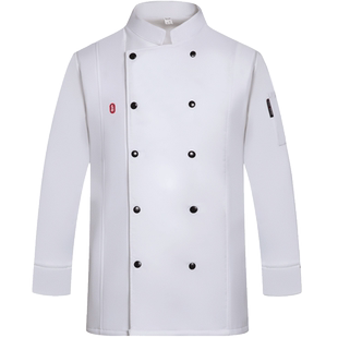 加绒加厚厨师工作服长袖男秋冬装餐饮餐厅酒店饭店厨房冬季工衣女