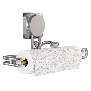 吸盘厨房用纸挂架悬挂式纸巾架免打孔不锈钢卷纸架懒人抹布置物架