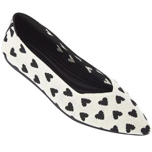 MALOVE MZ王妃鞋2025新款爱心舒适平底鞋浅口尖头单鞋女工作鞋