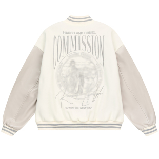 【张宸逍 何蓝逗】harshandcruel复古嘻哈美式刺绣棒球服外套