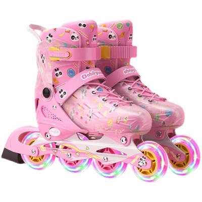 ENTESI溜冰鞋女童男童轮滑鞋儿童女全套装初学者专业旱冰鞋滑冰鞋