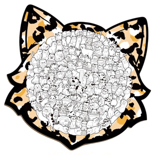 高级感成人版趣猫集拼图木质不规则高难度异形拼图小猫咪拼图礼物