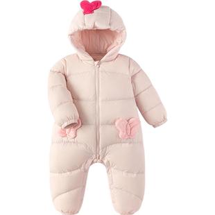 巴拉巴拉宝宝羽绒服连体衣男童女童外出服秋冬季款儿童抱衣婴儿厚