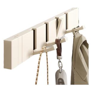 奶白门后隐形挂衣钩免打孔入户门玄关衣帽钩浴室墙上壁挂折叠挂钩