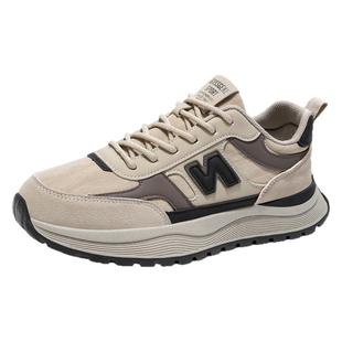 潮牌男鞋2025新款秋冬季潮流百搭休闲学生跑步运动厚底加绒老爹鞋