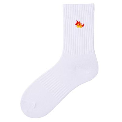 男士棉袜防臭中筒长袜刺绣图案