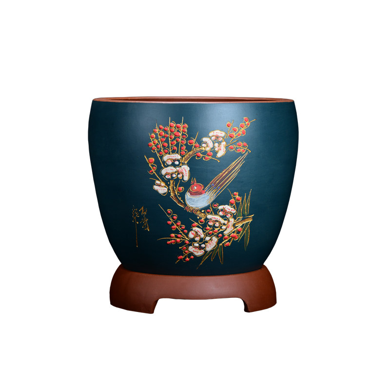 精品紫砂花兰吊兰多肉植物盆景盆