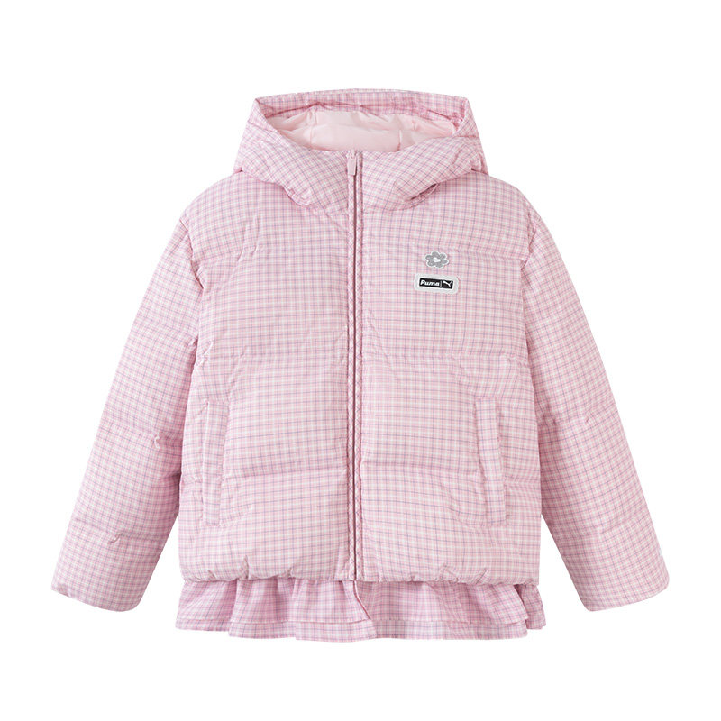 PUMA彪马童装2026冬季新款儿童女童羽绒服荷叶边下摆甜美防泼水